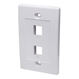 TAPA O PLACA DE PARED (FACEPLATE) CON DOS  SALIDAS PARA JACK RJ45
