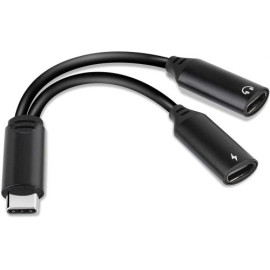 ADAPTADOR SPLITER CARGA Y ESCUCHAS MUSICA AL  MISMO TIEMPO. «TIPO C»