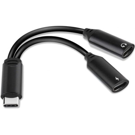 ADAPTADOR SPLITER CARGA Y ESCUCHAS MUSICA AL  MISMO TIEMPO. «TIPO C»