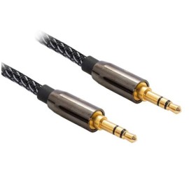 CABLE AUXILIAR DE 3.5 MACHO A 3.5 MACHO 97 cm  TRENSADO.