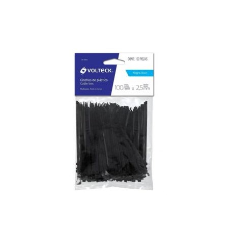 CINCHO SUJETACABLE DE NYLON DE 100 X 2.5MM  NEGRO