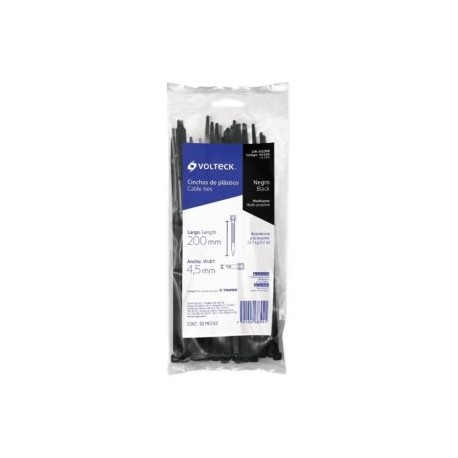 CINCHO SUJETACABLE DE NYLON DE 200 X 4.5MM  NEGRO