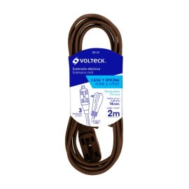 EXTENSION ELECTRICA DOMESTICA DE 2MTS CAFÉ  VOLTECK
