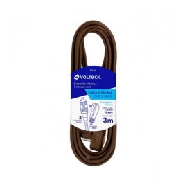 EXTENSION ELECTRICA DOMESTICA DE 3MTS CAFÉ  VOLTECK