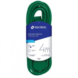 EXTENSION ELECTRICA DOMESTICA DE 4MTS VERDE  VOLTECK