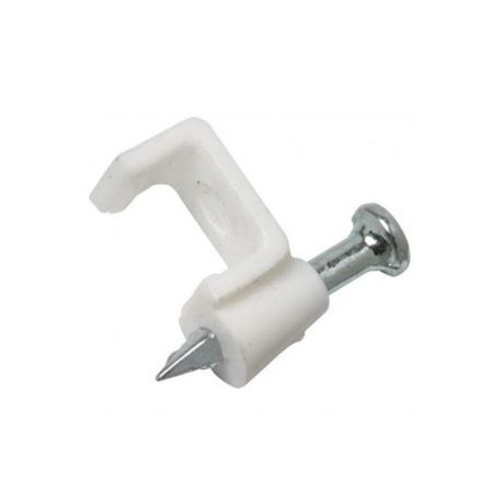 GRAPA DE 6MM PLANA  BLANCO CON CLAVO 20 PZS